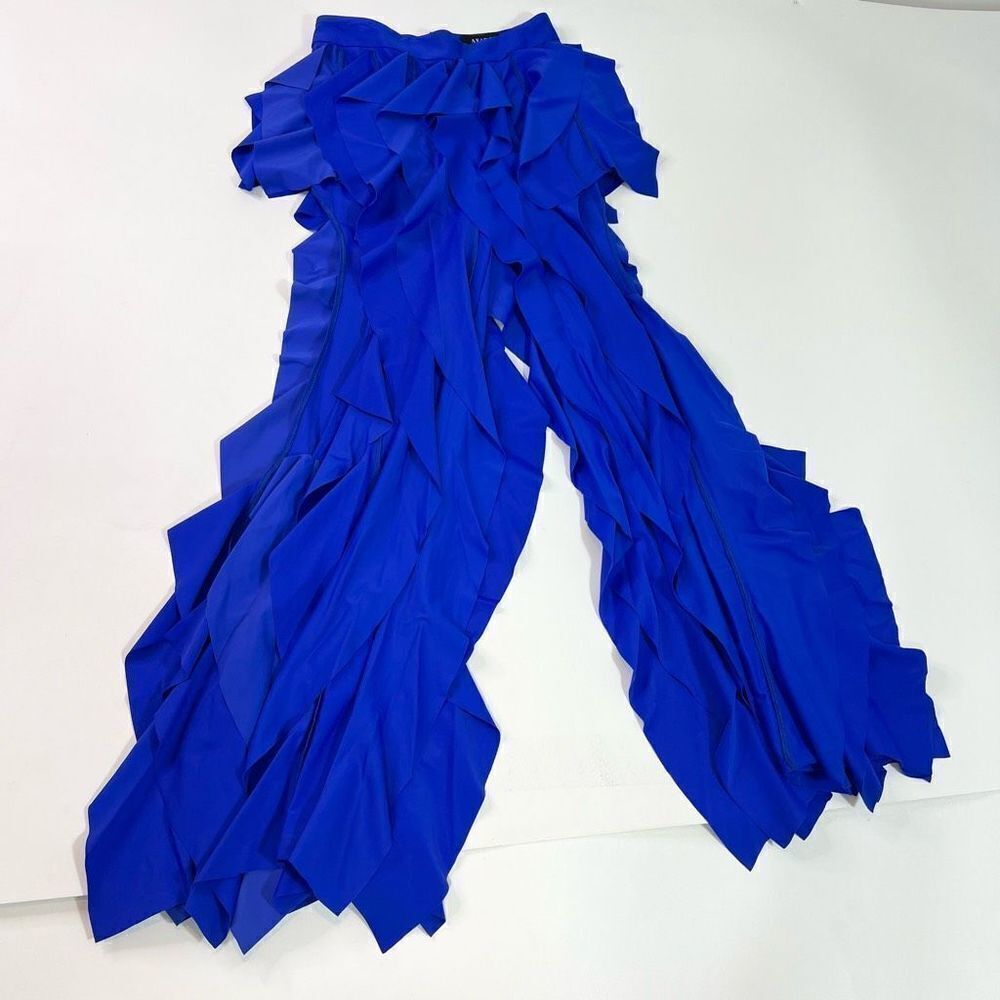 AKIRA Electric Blue Ruffled Straight Leg pant
